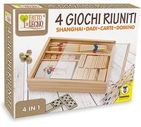 TEOREMA SRL-GIOCHI 4 RIUNITI 40118 Juegos de Mesa, Multicolor, Lunghezza: 19 cm, Larghezza: 14 cm, Altezza: 4 cm