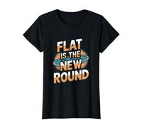 Teoría de la Conspiración de la Tierra Plana - El Plano es la Nueva Ron Camiseta gráfica económica, Mujer, Negro, XL
