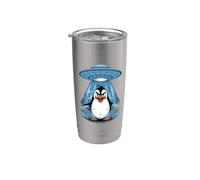 Teoría de la conspiración del secuestro de ovnis de pingüino Vaso térmico de acero inoxidable de doble pared