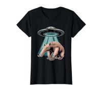 Teoría Divertida de la conspiración del secuestro ovni de Hormiguero Camiseta gráfica económica, Mujer, Negro, XL