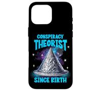 Teórico de la conspiración Desde el Nacimiento TinFoil Hat Funny Sarcasm Carcasa para iPhone 16 Pro MAX