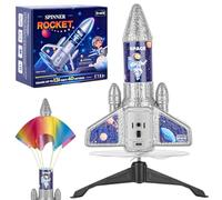 Teoryieer Cohete Juguete Lanzador con Paracaídas, Cohete Eléctrico Recargable con Indicador de Carga, Juguete de Exterior Fácil de Usar, Material EPP Duradero, Adecuado para Niños de 5 a 13 Años