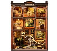 Teoryieer DIY Book Nook,Kit de Rincón de Lectura con Fósiles de Dinosaurios | Kit de Maquetas de Madera en Miniatura, Diorama Sujetalibros, Decoración para Sala de Estar, Regalo Intelectual y Refinado