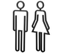 Teouuas 2 Piezas Señal de Inodoro, Símbolo Acrílico para Inodoro, WC Señalización, Cartel para Puerta de Baño, Toilet Sign WC Sign Autoadhesiva 15cm para Baño, Hotel y Restaurante