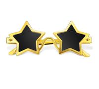 Teouuas Occhiali da Sole a Stella, Occhiali da Festa (Oro)