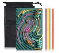 Teouuas Tablero de Actividad Sensorial, Silicona Tablero Sensorial de Diseño de Doble, Juguete de Silicona para Niños, con Bolsa Portátil y 20 Cuerdas, Adecuado para Autismo y Tdah, Alivia el Estrés