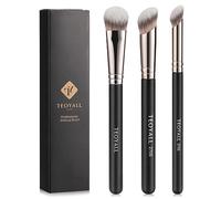 TEOYALL Juego de 3 brochas para corrección de contorno de ojos, sintéticas, para mezclar y pulir con líquido, crema y polvo cosmético