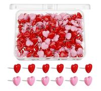 TEOZBLU 100 Piezas Chinchetas Decorativas de Corazón | Para Tablero de Corcho | Lindas y Resistentes | Uso Hogar Escuela Oficina Tablero de Anuncios
