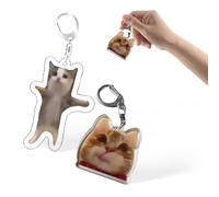 TEOZBLU 2 Piezas Llavero De Gato, Colgantes De AcríLico Creativos, Adecuados Para Bolsos, Llaves Y Accesorios Para TeléFonos MóViles, Llaveros Divertidos