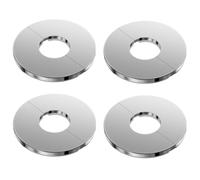 TEOZBLU 4 Piezas Divididas de Acero Inoxidable Cromado para Válvula, Diámetro Interior de 28 mm, Rosetas Cromadas Grifo de Tapa, Collares de Tubería,Adecuado para Baños,Válvulas de Grifo
