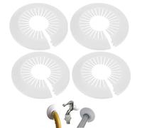 TEOZBLU 4 Piezas Rosetas de Radiador Plásticas Blancas | Ajuste 90-116mm | Cubre Tubos de Calefacción Agua Fría/Caliente Gas | Decoración y Protección Plomería Hogar