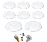 TEOZBLU 8 Piezas Embellecedor Radiador Cubre Radiadores Plásticos Blancos de Tubo 16-40 mm para Tubos de Calefacción Tuberias de Agua Superior e Inferior Fria y Caliente Tubos de Gas