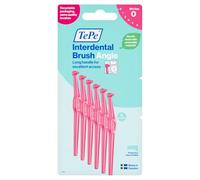 TePe Ángulo de cepillo interdental, rosa, 0,4 mm/ISO 0, 6 piezas, limpieza interespacial, removedor de placa para dientes con espacios estrechos, garantiza encías fuertes, paquete de cartón