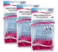 Tepe - Cabezales interdentales para cepillo de dientes (con colgador, 0,4 mm), color rosa, pack de 3 x 8 unidades