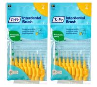 TePe Cepillo interdental amarillo original (tamaño ISO 4 0.7 mm) /Para una limpieza fácil y completa de los espacios interdentales/ 1 cepillo interdental (Paquete de 2)