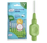 TEPE Cepillos interdentales Green Original (0,8 mm) / Limpieza sencilla y eficaz de los espacios interdentales / 1 x 8 cepillos