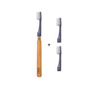 TePe Choice Cepillo de dientes suave | Color no seleccionable | 1 mango de madera, 3 cabezales de cepillo | Cepillo de dientes con cerdas suaves, bueno para la limpieza dental y la eliminación de