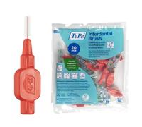 TePe Interdental Brush, Extra Soft, Red, 0.5mm/ISO 2, 20pcs, efficient cleaning between teeth, plaque remover and dental flosser for narrow gaps