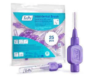 Tepe Purple Interdental Brush 1.1mm 25 Pack by TePe | Cepillos dentales reutilizables entre los dientes; cepillos codificados por colores en una gama de tamaños para huecos