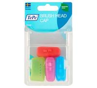 TePe Tapa de cabeza de cepillo, 4 piezas, pequeña y práctica tapa de viaje, adecuada para todos los cepillos de dientes TePe de secado rápido