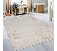 Teppich-Traum Alfombra Abstracta para Sala Elegante | en Oro-Blanco, 120 x 170 cm