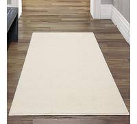Teppich-Traum Alfombra atemporal con estructura fina, agradable, suave, duradera, fácil de limpiar, estable, aspecto tranquilo, armoniosa, color crema, 80 x 150 cm