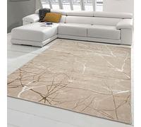 Teppich-Traum Alfombra de Diseño Abstracto Pasillo salón y Dormitorio Ramas Beige, 120x170 cm