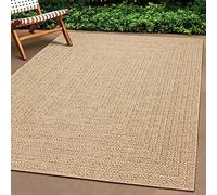 Teppich-Traum Alfombra Exterior Moderna Resistente Aspecto de Yute Resistente a la Intemperie balcón jardín terraza 200x290 cm