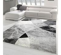 Teppich-Traum Alfombra Moderna Salón con Diseño Abstracto mármol Rombos ondulados en Negro y Gris Größe 200x280 cm