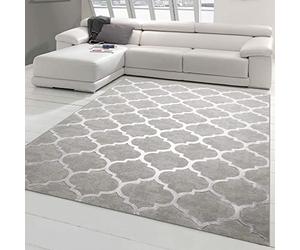 Teppich-Traum Alfombra para Dormitorio | Apta para alérgicos | Motivos marroquíes en Gris Größe 200 x 290 cm