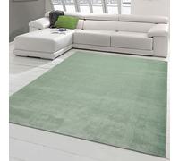 Teppich-Traum Alfombra para la Entrada del salón Puente de Entrada Suave Antideslizante con Moderno diseño Liso en Verde 60 x 110 cm