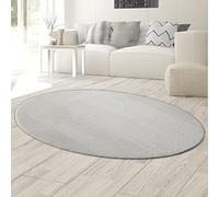 Teppich-Traum Alfombra Shaggy Alfombra de Dormitorio Flokati en Gris, 140x200 cm Oval