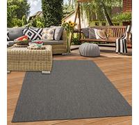 Teppich-Traum Alfombra Sisal Multi-Talento Interior y Exterior: Sala de Estar Cocina en Antracita, 160x220 cm