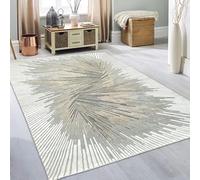 Teppich-Traum Elegante Alfombra de salón Dormitorio Moderno Noble Oro/Plata/Bronce Efecto Brillo Crema 160 x 230 cm