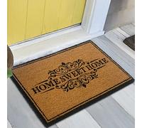 Teppich-Traum Felpudo para Zapatos • Fibras de Coco Naturales Home Sweet Home en Negro, 60 x 90 cm