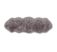 Teppich Wölkchen Alfombra de imitación de Piel de Cordero | Salón Dormitorio Deco | Piel de Oveja como Colcha, cojín de Asiento, Piel para Silla, sofá, Cama | Marrón, 55x160 cm