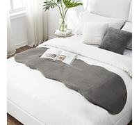 Teppich Wölkchen Alfombra de imitación de Piel - Sala de Estar, decoración de la Sala de Dormir - Alfombra de Piel Lavable como de Cama, cojín de Silla - Gris Oscuro, 55 x 160 cm