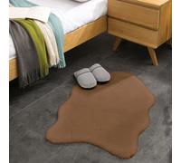 Teppich Wölkchen Alfombra de imitación de Piel - Sala de Estar, decoración de la Sala de Dormir - Alfombra de Piel Lavable como de Cama, cojín de Silla - Marrón, 55 x 80 cm