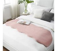 Teppich Wölkchen Alfombra de imitación de Piel - Sala de Estar, decoración de la Sala de Dormir - Alfombra de Piel Lavable como de Cama, cojín de Silla - Rosa, 55 x 160 cm