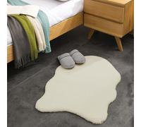 Teppich Wölkchen Alfombra de imitación de Piel - Sala de Estar, decoración de la Sala de Dormir - Alfombra de Piel Lavable como de Cama, cojín de Silla - Beige, 55 x 80 cm