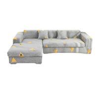 TEPPOIC Funda elástica Universal para sofá Modular en Forma L, Cubierta Envolvente Completa Lavable a máquina Ideal para salón (.B,3 Seater 190-230cm)