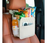 TepTupGa - Paquete de 2 organizadores de asiento trasero de automóvil, organizador impermeable para asiento trasero de coche con portavasos, bolsa de almacenamiento colgante de gran capacidad para