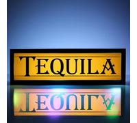 TEQUILA - Caja de luz LED RGB de neón con control remoto, montaje en pared, letrero de advertencia de estudio pulsante, luces iluminadas para cine, bibliotecas, cafeterías, hogar, empresa, escritorio
