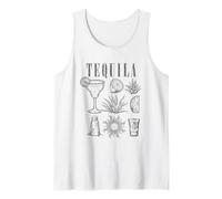 Tequila Icons with Margarita Salt Lime Sun Camiseta sin Mangas