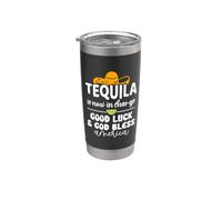 Tequila is Now in Charge Good Luck and God Bless America USA Vaso térmico de acero inoxidable de doble pared