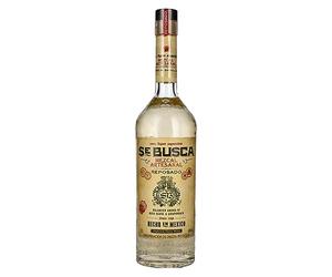 Tequila mezcal Se Busca,Reposado.Mezcal artesanal de aroma equilibrado.Bebida mexicana de sabor dulce y complejo.Para beber puro o en cócteles.Botella de mezcal premium de 70cl,40% alcohol por volumen