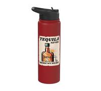 Tequila Never Broke My Heart I Bar Fiesta de Bebidas Alcohól Stainless Steel Insulated Water Bottle