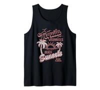 Tequila Sunrises Beach Sunsets Miami Florida Camiseta sin Mangas