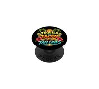 Tequila Tacos Tan Lines Divertidas Vacaciones en la Playa Fiesta de Verano PopSockets PopGrip Adhesivo