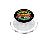 Tequila Tacos Tan Lines Divertidas Vacaciones en la Playa Fiesta de Verano PopSockets PopGrip para MagSafe